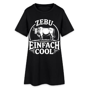 Zebu Einfach Cool Logo - Frauen T-Shirt-Kleid - Schwarz - Vorne