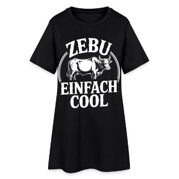 Zebu Einfach Cool Logo - Frauen T-Shirt-Kleid - Schwarz - Vorne