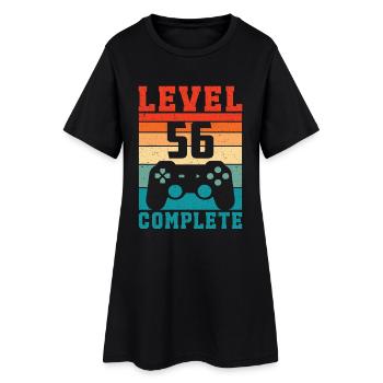 56e anniversaire Niveau 56 Joueur complet 56 ans - Robe T-shirt Femme - noir - Devant
