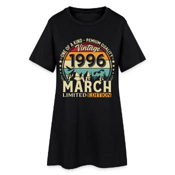 30. Geburtstag Geschenk Mann Vintage März 1996 - Frauen T-Shirt-Kleid - Schwarz - Vorne