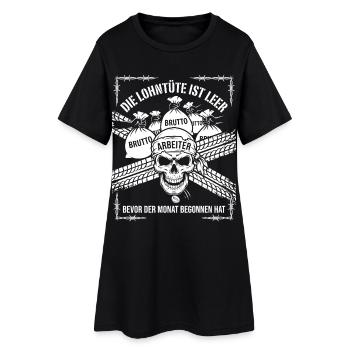 Die Lohntüte Ist Leer Bevor Der Monat Begonnen hat - Frauen T-Shirt-Kleid - Schwarz - Vorne