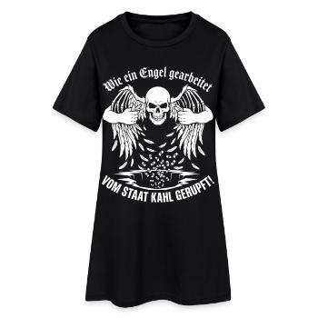 Wie Ein Engel Gearbeitet Vom Staat Kahl Gerupft - Frauen T-Shirt-Kleid - Schwarz - Vorne