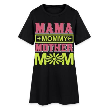 Maman Maman Maman Mignonne chemise cadeau de maternité - Robe T-shirt Femme - noir - Devant
