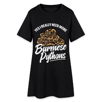 Python amoureux Serpent Maman Terrarium Papa reptile - Robe T-shirt Femme - noir - Devant
