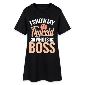 Schilddrüsenoperation Genesung Schilddrüsenreparatur - Frauen T-Shirt-Kleid - Schwarz - Vorne
