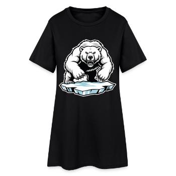 Ours Polaire Arctique Banquise Mascotte Bear - Robe T-shirt Femme - noir - Devant