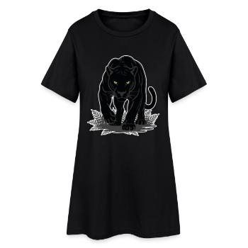 Panthère Noire Jungle Mascotte Félin Sauvage - Robe T-shirt Femme - noir - Devant