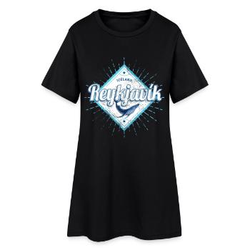 Souvenir rétro de baleine de Reykjavík Capitale d’Islande - Robe T-shirt Femme - noir - Devant