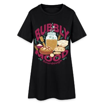 Boulanger au pain au levain Spirit, Bulles Mood - Robe T-shirt Femme - noir - Devant