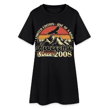 2008 Vintage Vintage Birthday Gift Retro - Women’s T-Shirt Dress - black - Front