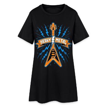 Heavy Metal Banner mit Gitarre - Frauen T-Shirt-Kleid - Schwarz - Vorne