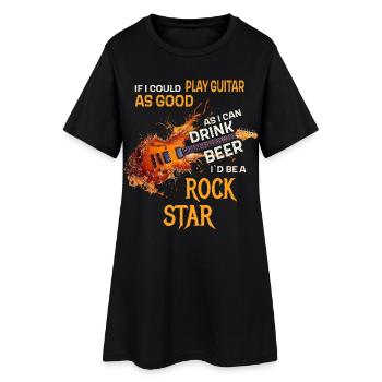Si je pouvais jouer de la guitare aussi bien que je peux boire de la bière - Robe T-shirt Femme - noir - Devant