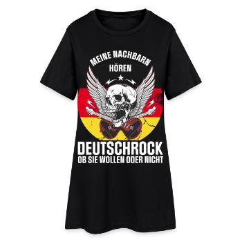 Mes voisins écoutent du rock allemand - Robe T-shirt Femme - noir - Devant