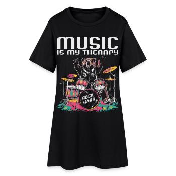 La musique est ma thérapie - Robe T-shirt Femme - noir - Devant
