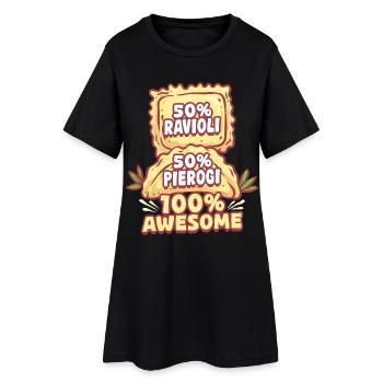 50 % Ravioli 50 % Pierogi 100 % Génial - Robe T-shirt Femme - noir - Devant