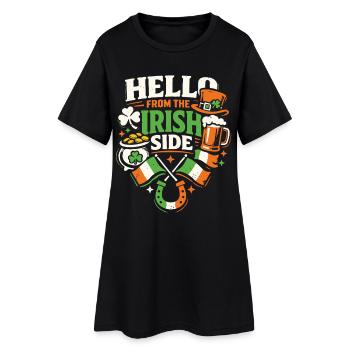 Bonjour du côté irlandais | La Saint-Patrick - Robe T-shirt Femme - noir - Devant