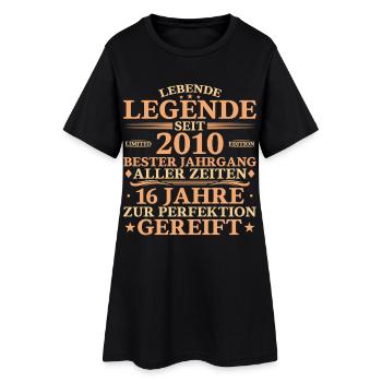 Cadeau vintage Légende 2010 pour 16e anniversaire - Robe T-shirt Femme - noir - Devant