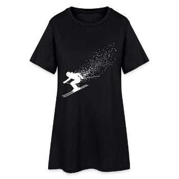 Skieurs Skieurs Vacances de ski - Robe T-shirt Femme - noir - Devant