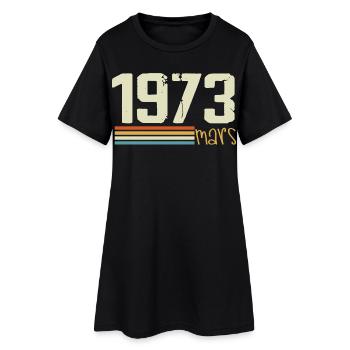 Vintage Mars 1973 - Robe T-shirt Femme - noir - Devant