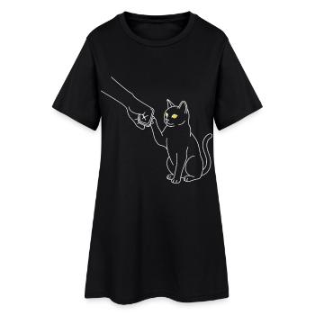 Chemise pour chats pour les amoureux des chats - Robe T-shirt Femme - noir - Devant