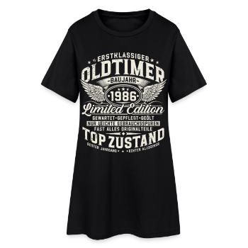 Oldtimer 1986 40 Geburtstag Geschenk Retro  - Frauen T-Shirt-Kleid - Schwarz - Vorne