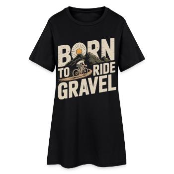 Né pour faire du gravel – Vélo de gravel - Robe T-shirt Femme - noir - Devant