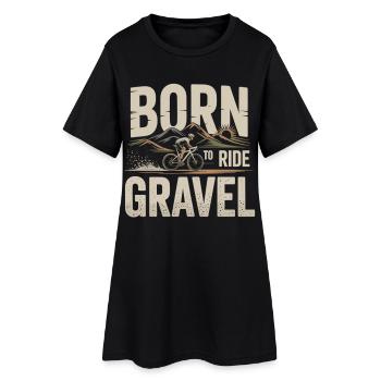 Né pour faire du gravel – Vélo de gravel - Robe T-shirt Femme - noir - Devant