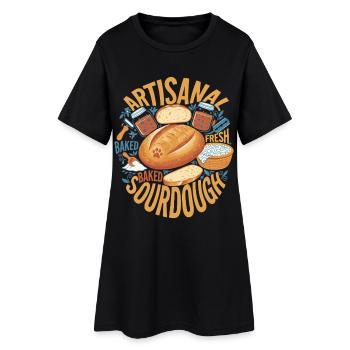 Artisanal Fresh Baked Sourdough Bread Baking Era - Women’s T-Shirt Dress - black - Front