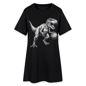 Basketballspieler Basketballer Dino Basketball - Frauen T-Shirt-Kleid - Schwarz - Vorne
