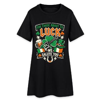 Pour ceux qui vont bientôt avoir de la chance - Rocher de la Saint-Patrick - Robe T-shirt Femme - noir - Devant