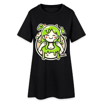 Lime Slime Girl Illustration - Women’s T-Shirt Dress - black - Front