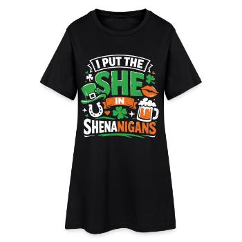 I put the She in Shenanigans | St. Patrick's Day - Women’s T-Shirt Dress - black - Front