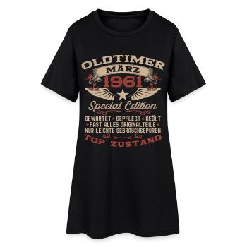 Cadeau pour le 65e anniversaire : Mari Voiture ancienne Mars 1961 - Robe T-shirt Femme - noir - Devant