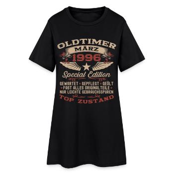 30th Birthday Gift Husband Vintage Car March 1996 - Women’s T-Shirt Dress - black - Front