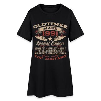35. Geburtstag Geschenk Mann Oldtimer März 1991 - Frauen T-Shirt-Kleid - Schwarz - Vorne