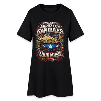 Porto Rico Boricua Arroz Con Gandules - Robe T-shirt Femme - noir - Devant