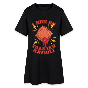 Je fonctionne sur des raviolis grillés - Robe T-shirt Femme - noir - Devant
