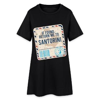 Si on les trouve, retourne à Santorin - Robe T-shirt Femme - noir - Devant