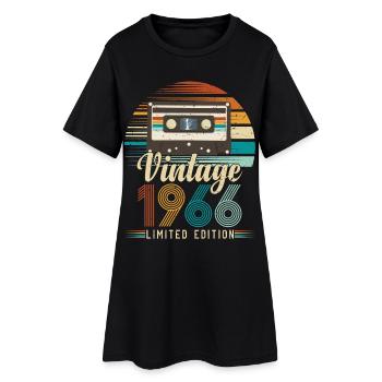 Anniversaire 60 ans Cadeau d'anniversaire 1966 - Robe T-shirt Femme - noir - Devant