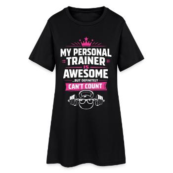 Gymnase, Fitness - Robe T-shirt Femme - noir - Devant