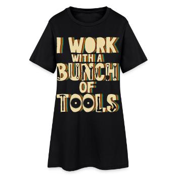 Outils drôles d’ouvrier du bâtiment Artisan humoristique - Robe T-shirt Femme - noir - Devant