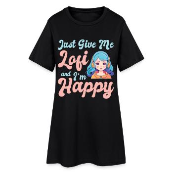  Lofi Hip Hop Relaxing Jazz Music Mix Genre Lofi - Frauen T-Shirt-Kleid - Schwarz - Vorne