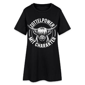 Highlands Shaggy Power Highland Cattle - Women’s T-Shirt Dress - black - Front