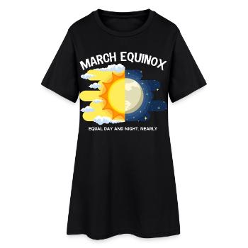Équinoxe de mars Jour et nuit Ostara - Robe T-shirt Femme - noir - Devant