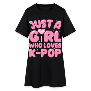 Juste une fille qui adore le design de fans de la musique k-pop - Robe T-shirt Femme - noir - Devant