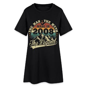 Cadeau d’anniversaire vintage vintage 2008 - Robe T-shirt Femme - noir - Devant