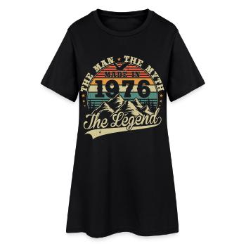 Cadeau d’anniversaire vintage vintage 1976 - Robe T-shirt Femme - noir - Devant