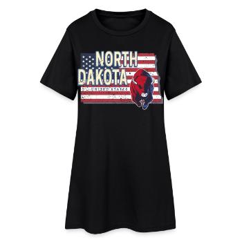 North Dakota Vereinigte Staaten Vintage USA Design - Frauen T-Shirt-Kleid - Schwarz - Vorne