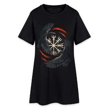 Corbeaux vikings scandinaves - Robe T-shirt Femme - noir - Devant