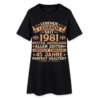 45e anniversaire cadeau de la légende vintage 1981 - Robe T-shirt Femme - noir - Devant